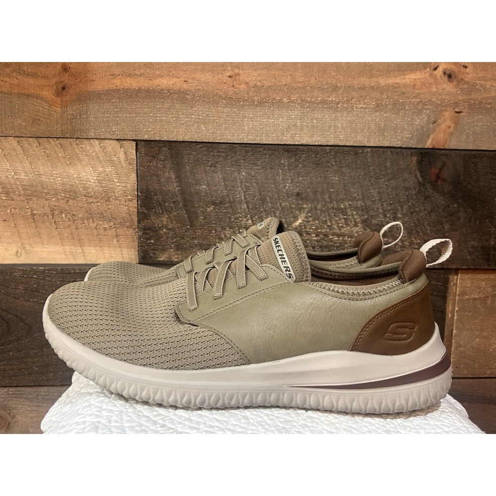 Skechers Mens Delson 3.0 Taupe Casual Shoes Sneakers 16999 Size 11